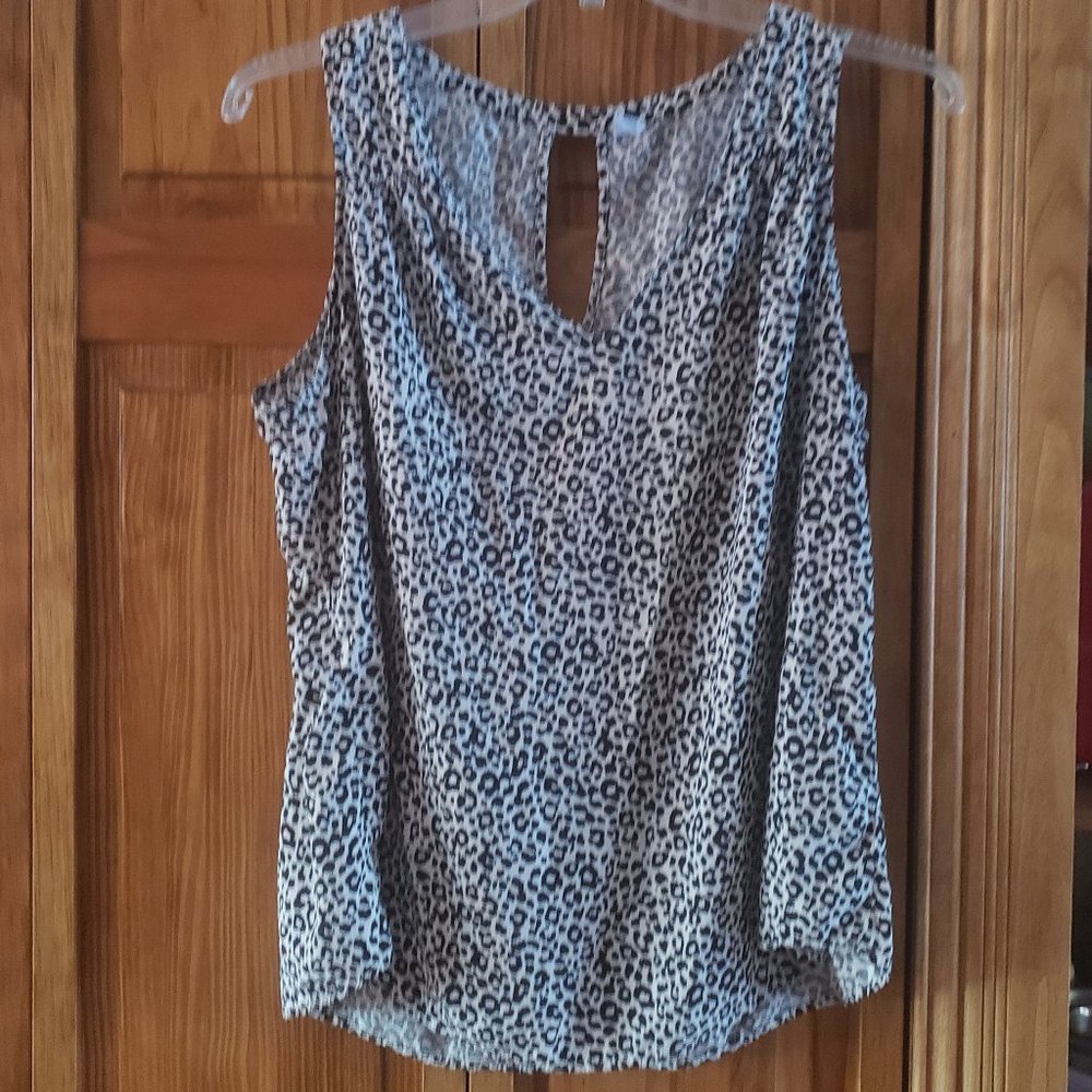 OLD NAVY tan/black animal print sleeveless top sz XL woman's